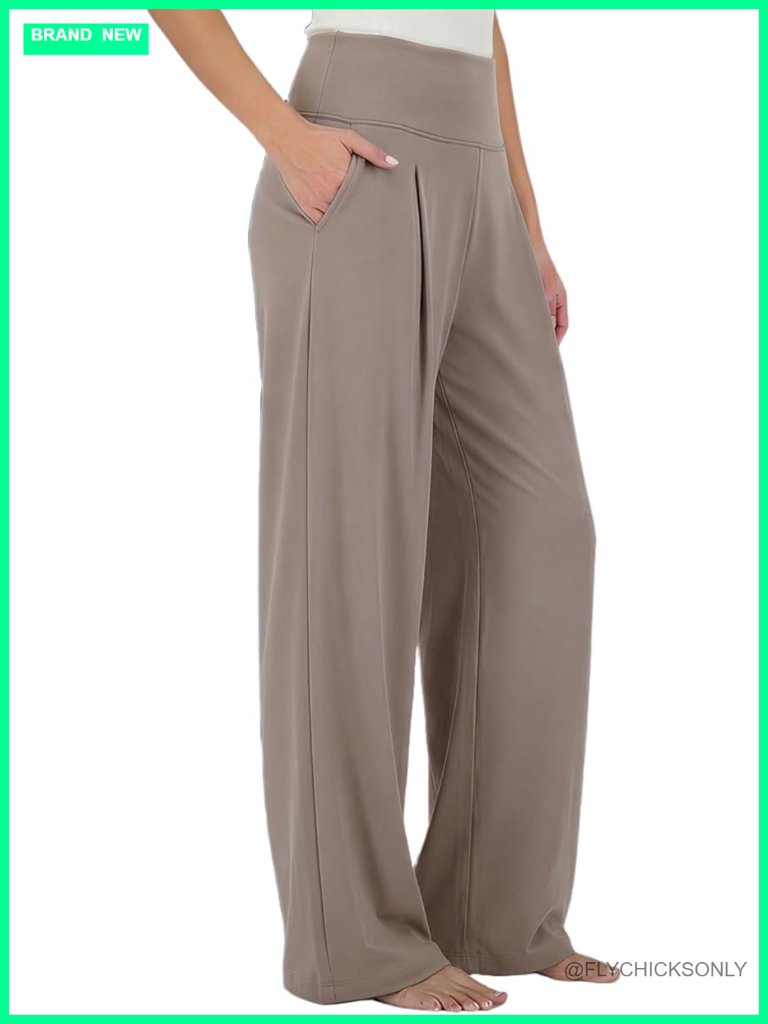 High Waisted Wide Leg Palazzo Yoga Pants With Pockets Buttery Soft